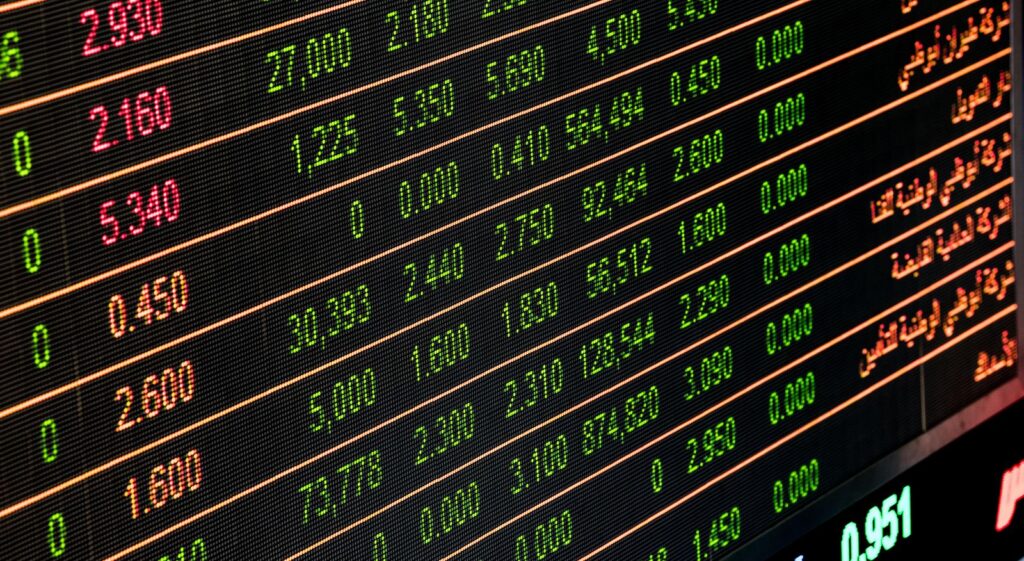 Painel eletrônico de bolsa de valores